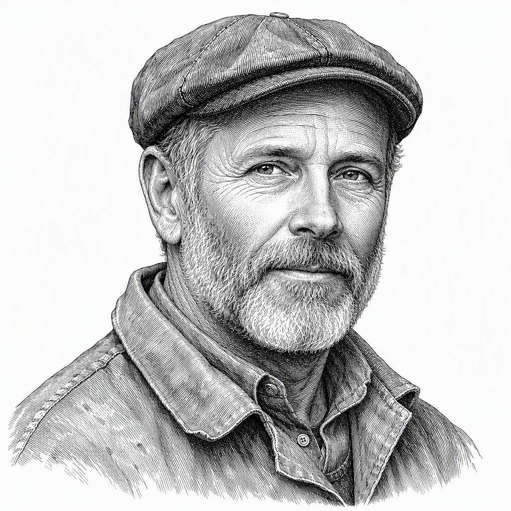 Illustrated portrait of Dale Corrigan
