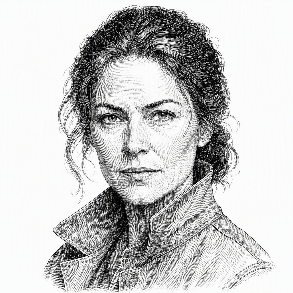 Illustrated portrait of Nora Whitfield